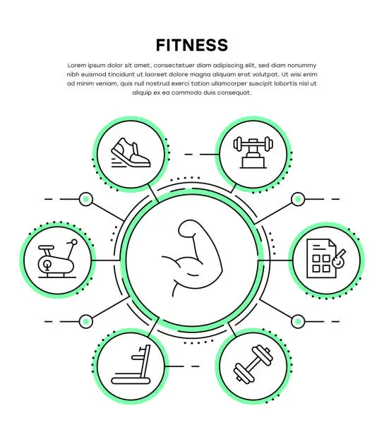 Vector illustration of Fitness Infographic Template