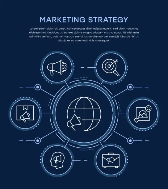 Vector illustration of Marketing Strategy Infographic Template