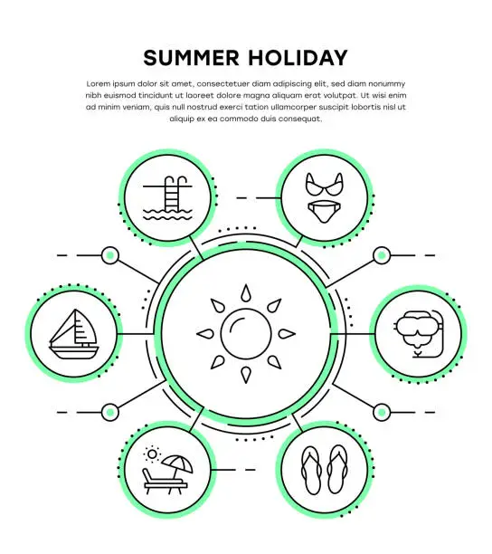 Vector illustration of Summer Holiday Infographic Template