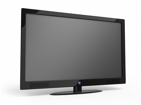 3d render LCD Television-footed (isolated on white and clipping path)