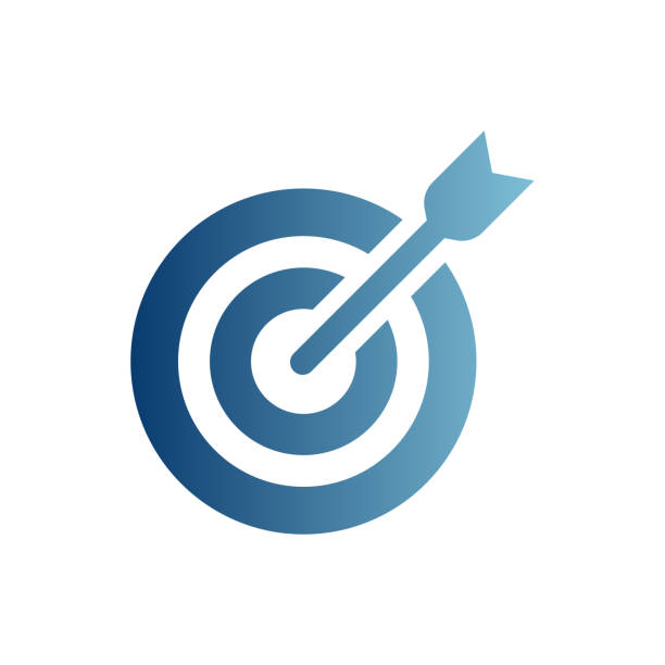 illustrations, cliparts, dessins animés et icônes de icône solide de gradient d’acquisition de cible - cible