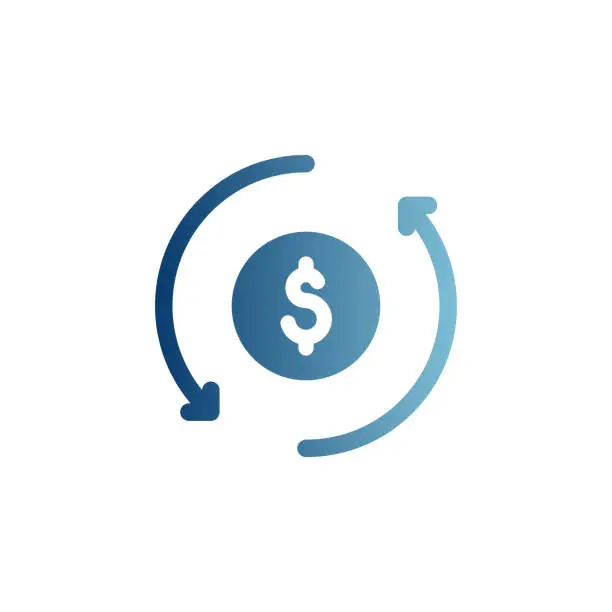 Vector illustration of Currency Arbitrage Gradient Solid Icon