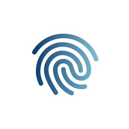 Fingerprint impression concept graphic design can be used as icon representations. The vector illustration is a color gradient solid style, pixel perfect, suitable for web and print.