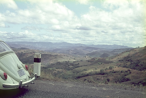 Costa Rica, 1964. Hilly landscape in Costa Rica.