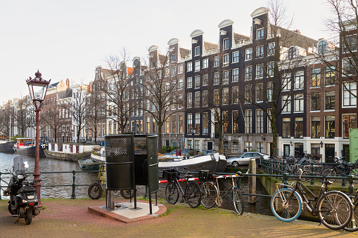 Canal houses with neck gables in Amsterdam.