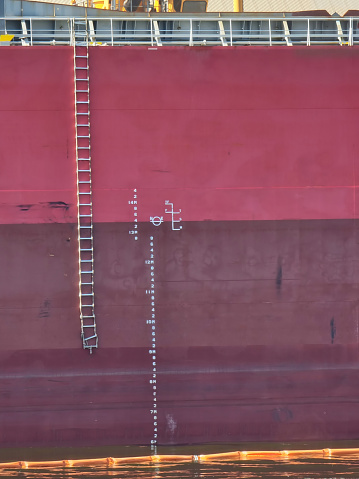 Side of a ship with draught marks