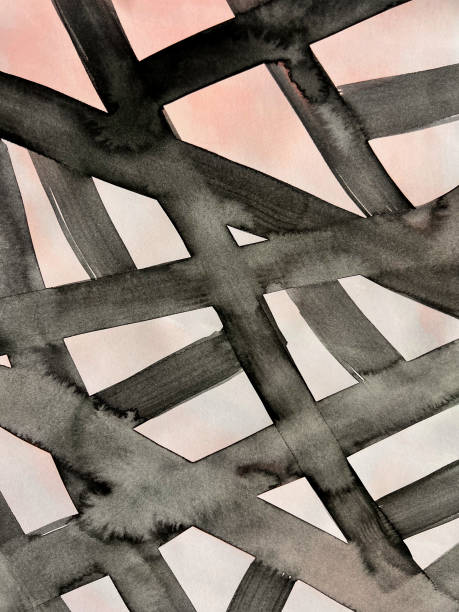 Black Watercolor Lines on Paper