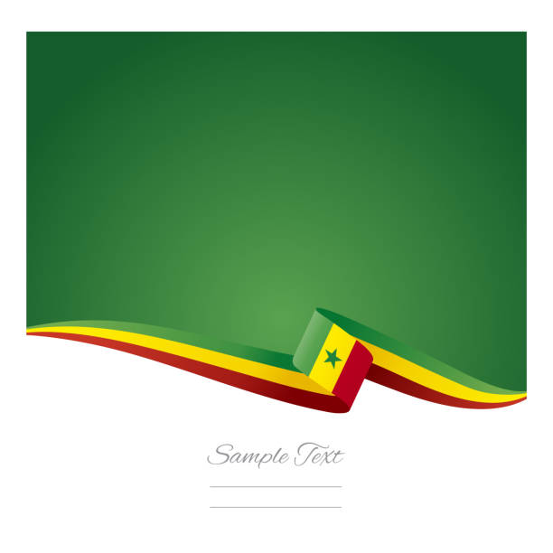 abstrakter farbhintergrund senegalesische flagge band vektor - senegal africa vector illustration and painting stock-grafiken, -clipart, -cartoons und -symbole