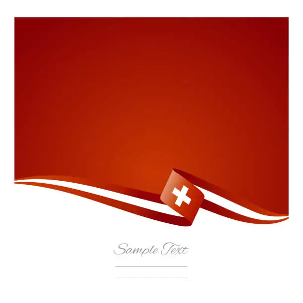 Vector illustration of Abstract color background Swiss flag ribbon vector