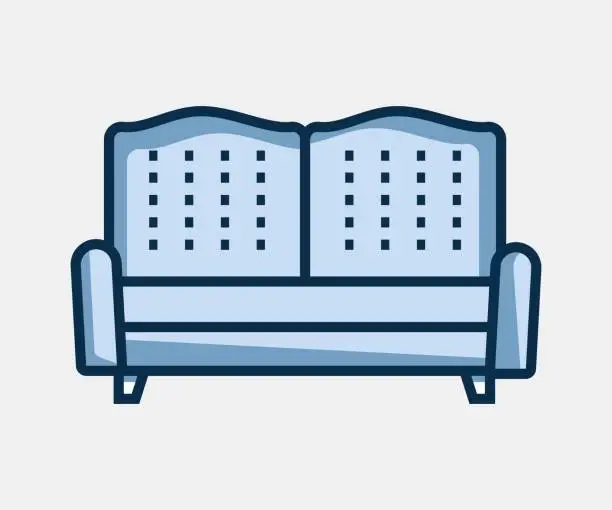 Vector illustration of Sofa Related Vector Icon Design Concept.