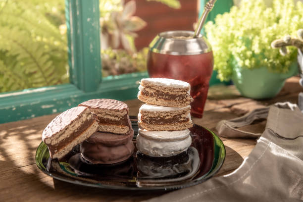 istock Argentine Alfajor with chocolate and meringue filled with dulce de leche 2006375044
