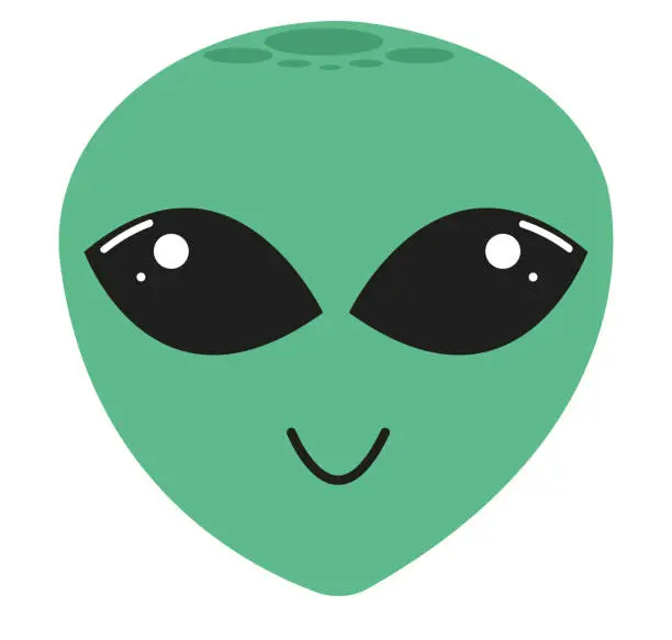 Vector illustration of alien cartoon face