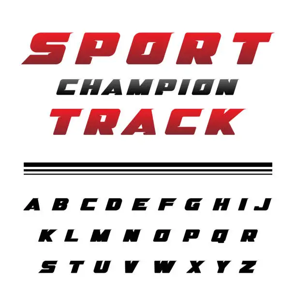 Vector illustration of Sport race alphabet set