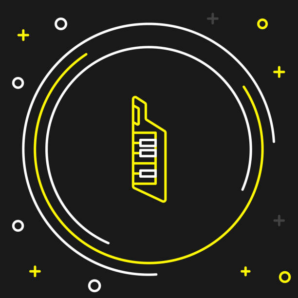 Line Keytar icon isolated on black background. Musical instrument. Colorful outline concept. Vector Line Keytar icon isolated on black background. Musical instrument. Colorful outline concept. Vector. keytar-illustrations stock illustrations