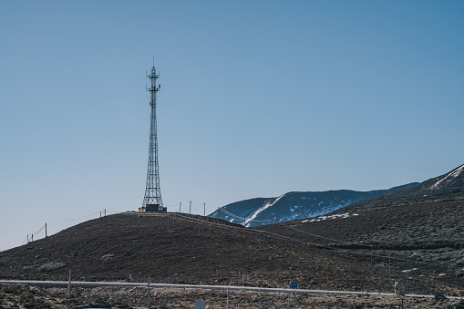 The Road and Signal Tower at the Mountain Pass