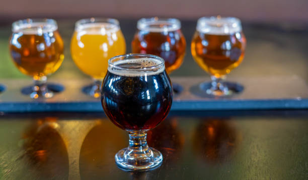 istock Craft beers served together in a sampler tray 2006612683