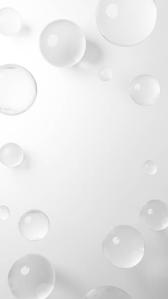 istock 3D Illustration.Transparent spherical glass on white background. Copy space. Overhead view. (Vertical) 2006631868