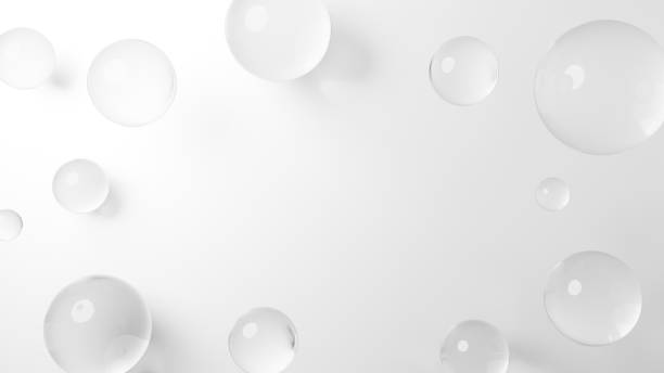 istock 3D Illustration.Transparent spherical glass on white background. Copy space. Overhead view. (horizontal) 2006631869