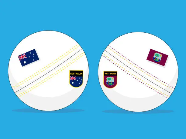 Vector illustration of Australia vs West Indies cricket