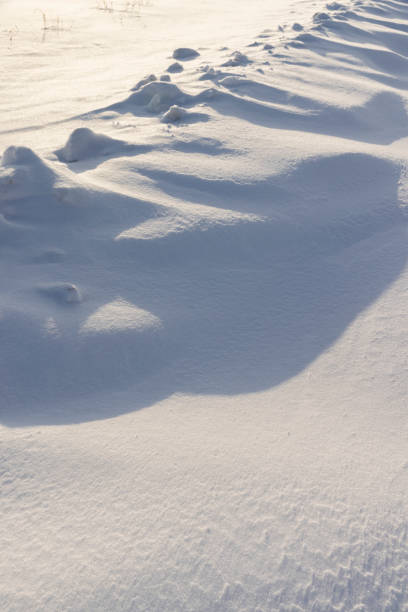 drifts of white snow in sunny weather, beautiful fresh snow after a snowfall in clear weather