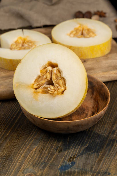 istock sliced sweet light yellow melon, close-up 2006770609
