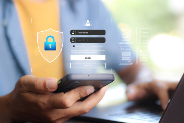istock Cyber security and Security password login online concept Hands typing and entering username and password of social media, log in with smartphone to an online bank account, data protection hacker 2006788555