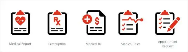 Vector illustration of Medical Report, Prescription