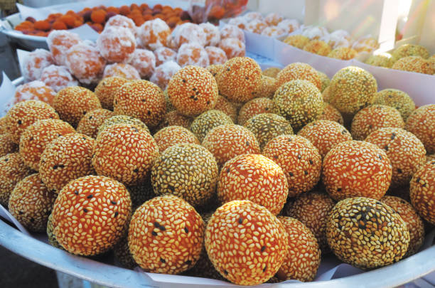 Dessert ball coated with sesame seed in thailand