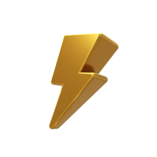 istock 3d gold metallic lightning bolt symbol icon 2006831374