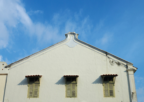 heritage building with the fly-eaves. the most identifiable mark of Chinese roof architecture in nanyang, penang.