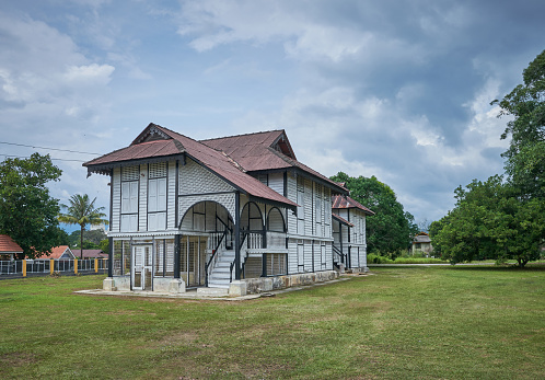 A traditional wooden Malay style village (Rumah kampung) house