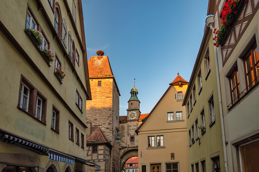 Rothenburg ob der Tauber Germany, city skyline at Roderbrunnen the Town on Romantic Road of Germany
