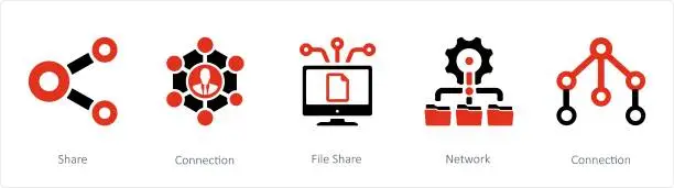 Vector illustration of Share, Connection, File Share