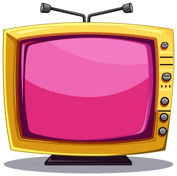 Vector illustration of Colorful vector of a classic vintage TV