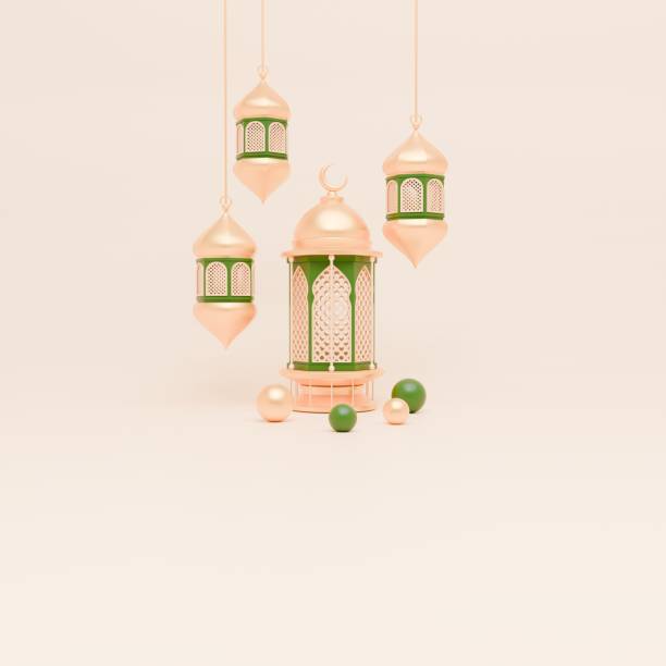 istock 3D Render Ramadan Background with lantern and islamic ornaments for social media post template 2006986684