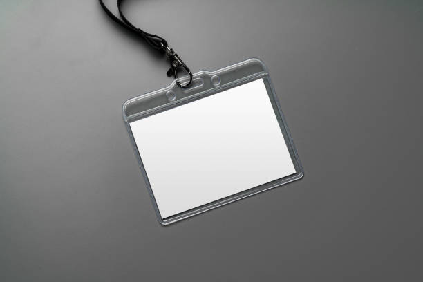 istock Blank nametag on gray background copy space 2006988298