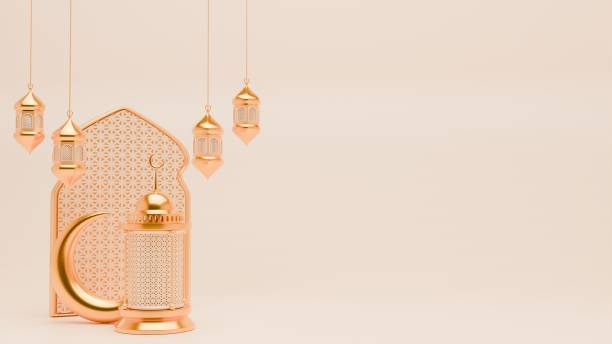 istock 3D Render Ramadan Background with lantern and islamic ornaments for banner template 2006989913