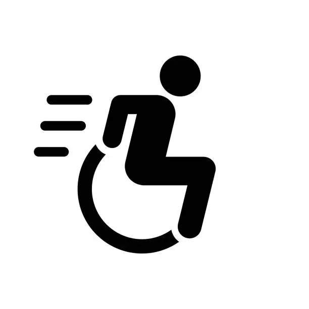 Vector illustration of Wheelchair athlet icon