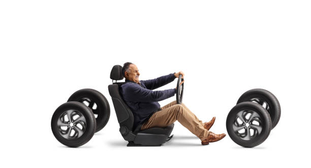 istock Angry driver honking in a car seat and four tires 2007051003