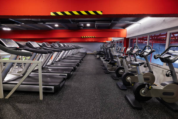 istock Gym without people with large group of exercise machines. 2007060958