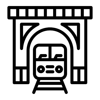 Train tunnel Vector Icon Design Illustration