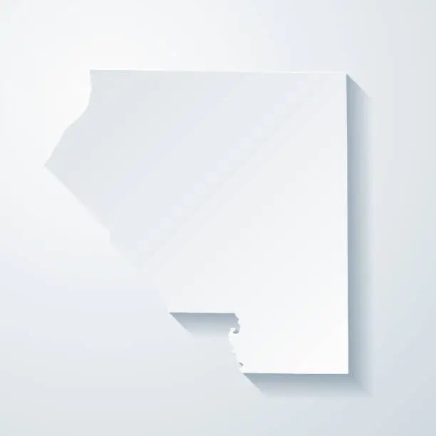 Vector illustration of Saint Clair County, Illinois. Map with paper cut effect on blank background