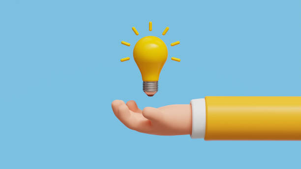 istock 3D new idea concept. Selling idea, idea pitching, fund raising and venture capital concept. 3D hand in business attire holding glowing idea light bulb. 3d illustration 2007103088