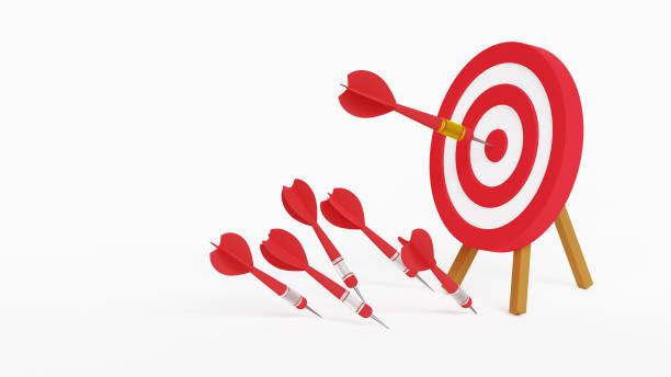 istock Success after many failures concept, Failure gives experience and makes you successful. Archery target ring with one hitting and many missed arrows. 3d illustration 2007110569