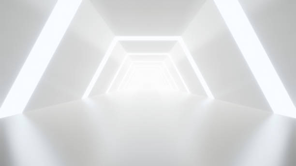 istock abstract white futuristic geometric tunnel architecture 2007127480