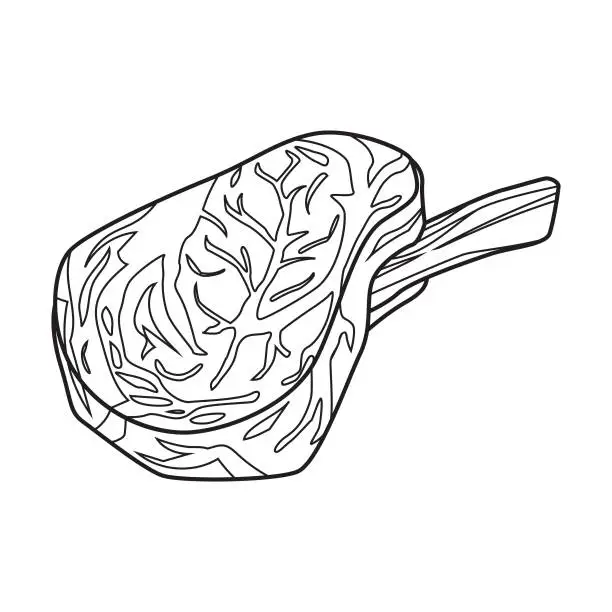Vector illustration of Beef steak vector illustration on white background. Appetizing meat product.