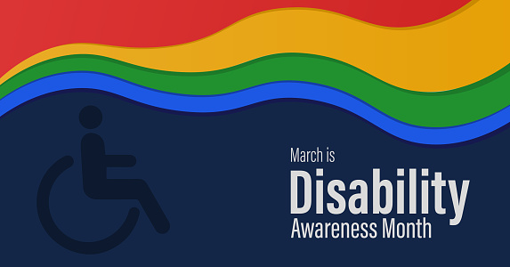 Disability Awareness Month campaign banner. Developmental issues advocacy