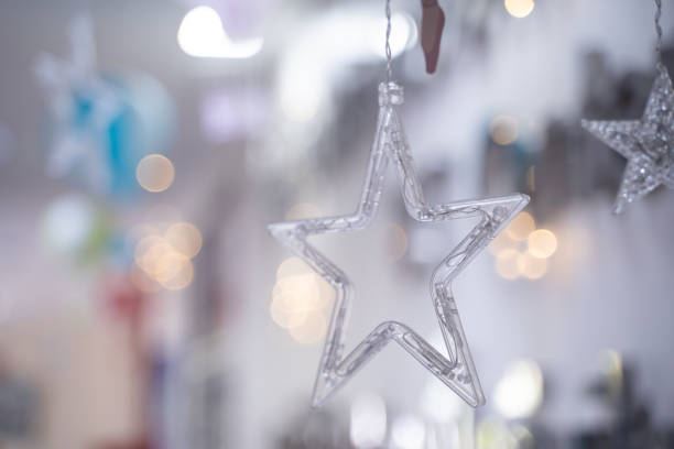 star decorative lights On the background, beautiful bokeh light Party lighting decoration elements.
