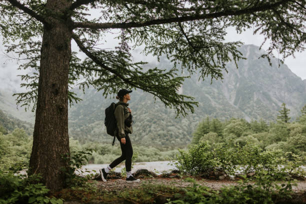 istock Solo Female Hikerhiking next to Mt. Hotaka 2007203966