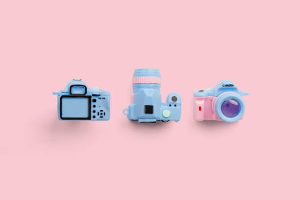 istock Colorful toy camera on pastel color background 2007227086